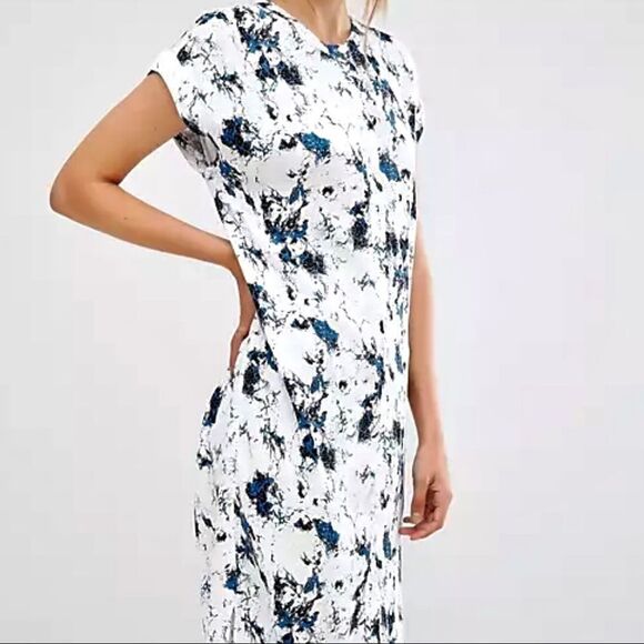 Just Female White Blue Marble Dress Size XS - Picture 3 of 12